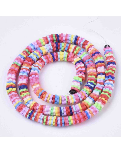 Discos Flores. Arcoiris. 5 mm diámetro. 1 mm grosor. 1 mm perforación. 380~400 uds hilo.