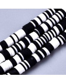 Discos. Color mixto. Blanco y negro. 6 mm diámetro. 1 mm grosor. 1 mm perforación. 380~400 uds hilo.