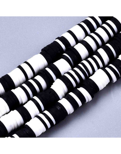 Discos. Color mixto. Blanco y negro. 6 mm diámetro. 1 mm grosor. 1 mm perforación. 380~400 uds hilo.