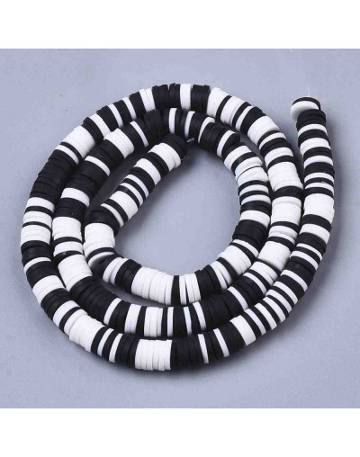 Discos. Color mixto. Blanco y negro. 6 mm diámetro. 1 mm grosor. 1 mm perforación. 380~400 uds hilo.