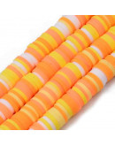 Discos. Color mixto. Naranja (1). 6 mm diámetro. 1 mm grosor. 1 mm perforación. 380~400 uds hilo.