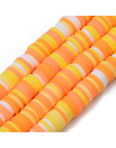 Discos. Color mixto. Naranja (1). 6 mm diámetro. 1 mm grosor. 1 mm perforación. 380~400 uds hilo.