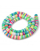 Discos. Color mixto. Verde (2). 6 mm diámetro. 1 mm grosor. 1 mm perforación. 380~400 uds hilo.