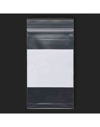 Bolsa Zip. 2x3 pulgadas. Con bloque blanco para etiquetar. 100 unidades Bolsa Zip. 2x3 pulgadas. Con bloque blanco para etiquetar. 100 unidades