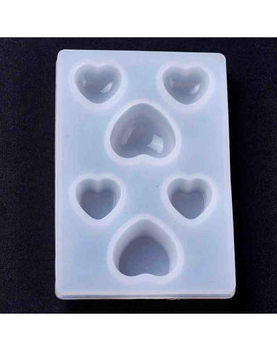 Moldes de silicona. Para resina. Corazones. 75x50 milímetros. 1 unidad.