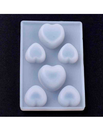 Moldes de silicona. Para resina. Corazones. 75x50 milímetros. 1 unidad.