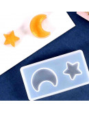 Moldes de silicona. Para resina. Luna y estrella. 75x50 milímetros. 1 unidad. Moldes de silicona. Para resina. Luna y estrella. 75x50 milímetros. 1 unidad.