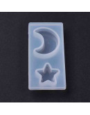 Moldes de silicona. Para resina. Luna y estrella. 75x50 milímetros. 1 unidad. Moldes de silicona. Para resina. Luna y estrella. 75x50 milímetros. 1 unidad.