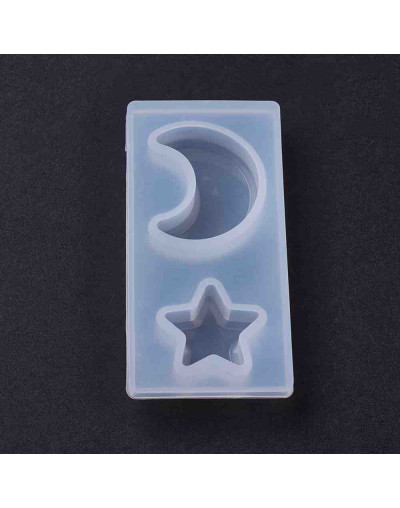 Moldes de silicona. Para resina. Luna y estrella. 75x50 milímetros. 1 unidad.