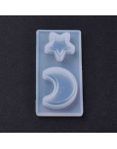 Moldes de silicona. Para resina. Luna y estrella. 75x50 milímetros. 1 unidad. Moldes de silicona. Para resina. Luna y estrella. 75x50 milímetros. 1 unidad.