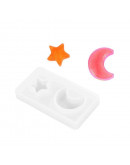 Moldes de silicona. Para resina. Luna y estrella. 75x50 milímetros. 1 unidad. Moldes de silicona. Para resina. Luna y estrella. 75x50 milímetros. 1 unidad.