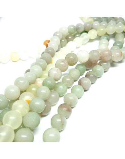 Jade. Tonos suaves. 08 milímetros diámetro. 1 mm perforación. 45 unidades hilo (aproximado)