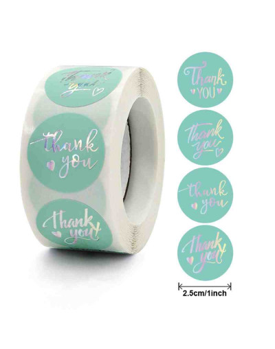 Stickers. "Thank you" (3). 25 mm diámetro. 500 stickers por rollo. 1 unidad. Stickers. "Thank you" (3). 25 mm diámetro. 500 stickers por rollo. 1 unidad.