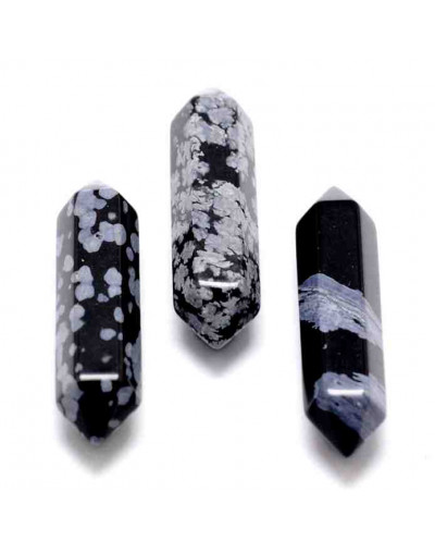 Obsidiana Nevada. Hexágono. 2 puntas. 30 milímetros. Sin perforación. 1 unidad.