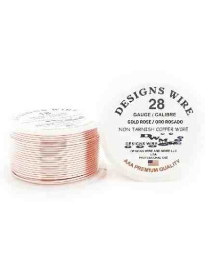 Designs Wire. Gold Rose. Tipo Redondo. Calibre 28 (0,32 mm).Temple suave. 40 yardas.