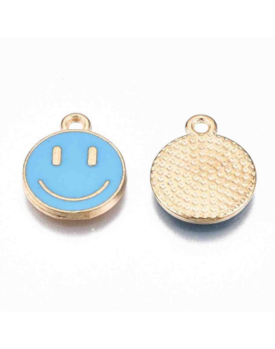 Smile. Aleación de cobre y esmalte. Varios colores. 14,5x12x1,5 mm. 1,5 mm perforación. 4 unidades.