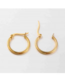 Aretes de aro. Acero inoxidable. Real Plated 18k gold. 20 mm diámetro. 2 mm grosor. 1 par. Aretes de aro. Acero inoxidable. Real Plated 18k gold. 20 mm diámetro. 2 mm grosor. 1 par.