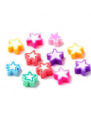 Estrellas (1). Varios colores. 9x9x4,5 milímetros. 1,6 mm perforación. 10 unidades.