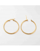 Aretes de aro. Acero inoxidable. Real Plated 18k gold. 40 mm diámetro. 2 mm grosor. 1 par. Aretes de aro. Acero inoxidable. Real Plated 18k gold. 40 mm diámetro. 2 mm grosor. 1 par.