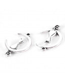 Luna+Gato. Aleación de cobre. Color plata antigua. 20,5x13x2 milímetros. 1,2 mm perforación. 10 uds.