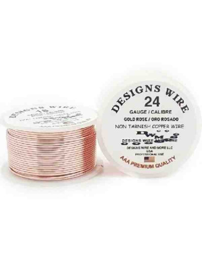 Designs Wire. Gold Rose. Tipo Redondo. Calibre 24 (0,51 mm).Temple suave. 20 yardas.