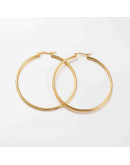 Aretes de aro. Acero inoxidable. Real Plated 18k gold. 50 mm diámetro. 2 mm grosor. 1 par. Aretes de aro. Acero inoxidable. Real Plated 18k gold. 50 mm diámetro. 2 mm grosor. 1 par.