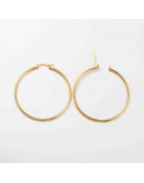 Aretes de aro. Acero inoxidable. Real Plated 18k gold. 50 mm diámetro. 2 mm grosor. 1 par. Aretes de aro. Acero inoxidable. Real Plated 18k gold. 50 mm diámetro. 2 mm grosor. 1 par.