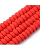 Discos. Color rojo. 6 mm diámetro. 3 mm grosor. 1,5 mm perforación. 113~116 uds hilo.