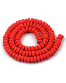 Discos. Color rojo. 6 mm diámetro. 3 mm grosor. 1,5 mm perforación. 113~116 uds hilo.