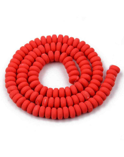 Discos. Color rojo. 6 mm diámetro. 3 mm grosor. 1,5 mm perforación. 113~116 uds hilo.