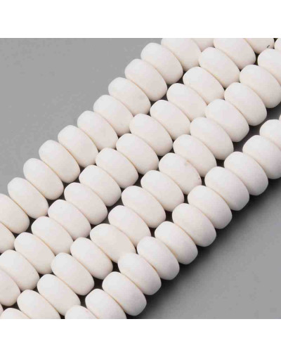 Discos. Color blanco. 6 mm diámetro. 3 mm grosor. 1,5 mm perforación. 113~116 uds hilo.