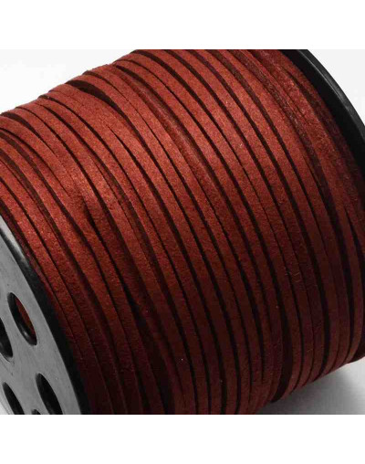 Gamuza. DARK RED. 2,7 milímetros ancho. 1,4 milímetros grosor. 5 metros.