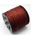 Gamuza. DARK RED. 2,7 milímetros ancho. 1,4 milímetros grosor. 5 metros.