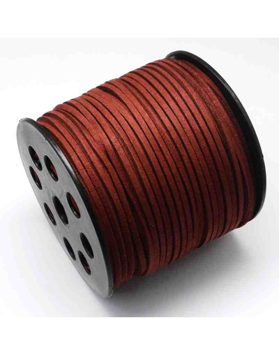 Gamuza. DARK RED. 2,7 milímetros ancho. 1,4 milímetros grosor. 5 metros.