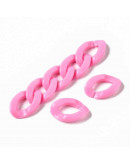Eslabones de cadena. Ovalado (5). Hot Pink. 16,5x11,5x3,5 mm. 50 unidades (aprox.)