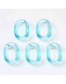 Eslabones de cadena. Ovalado (6). Color Pale Turquoise Cristal. 15,5X11X6 mm. 50 unidades (aprox.)