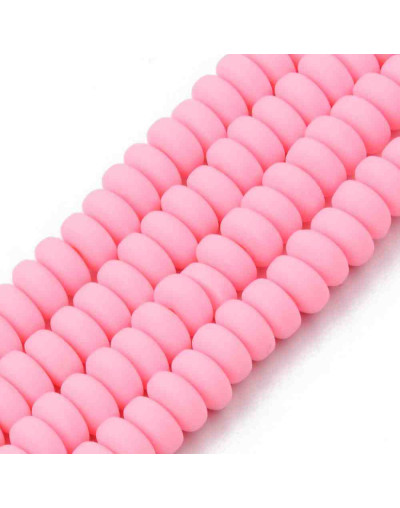 Discos. Color rosado. 6 mm diámetro. 3 mm grosor. 1,5 mm perforación. 113~116 uds hilo.