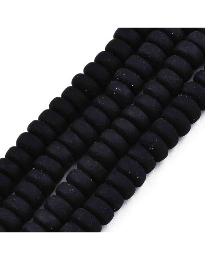 Discos. Color negro. 6 mm diámetro. 3 mm grosor. 1,5 mm perforación. 113~116 uds hilo.