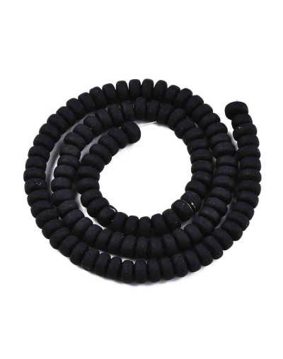 Discos. Color negro. 6 mm diámetro. 3 mm grosor. 1,5 mm perforación. 113~116 uds hilo.