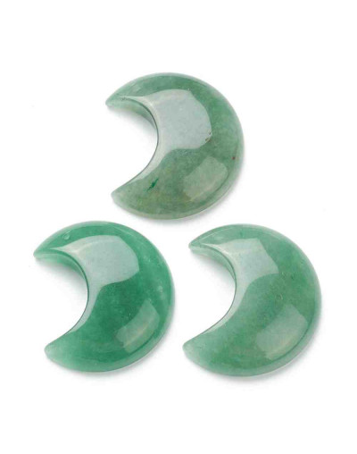 Aventurina verde. Luna. 34x29x8 milímetros. 1,2 mm perforación. 1 unidad.