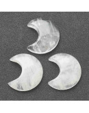 Cuarzo cristal. Luna. 34x29x8 milímetros. 1,2 mm perforación. 1 unidad. Cuarzo cristal. Luna. 34x29x8 milímetros. 1,2 mm perforación. 1 unidad.