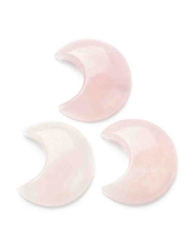 Cuarzo rosa. Luna. 34x29x8 milímetros. 1,2 mm perforación. 1 unidad.