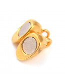 Cierre magnético. Corazón. Aleación de cobre. Color dorado. 10x9,5x6 mm. 1,5 mm perforación. 2 set