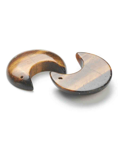 Ojo de tigre. Luna. 34x29x8 milímetros. 1,2 mm perforación. 1 unidad.