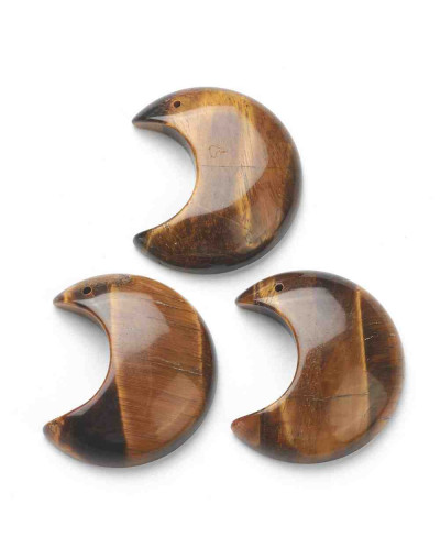 Ojo de tigre. Luna. 34x29x8 milímetros. 1,2 mm perforación. 1 unidad.