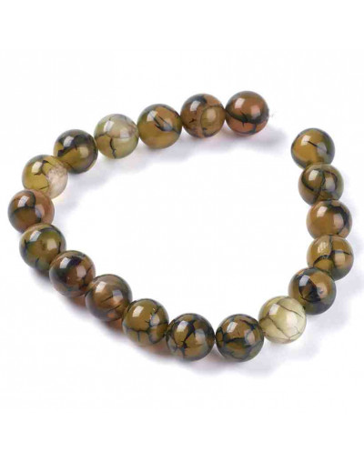 Agata Dragón. 06 milímetros diámetro. 1 mm perforación. 30 unidades hilo (aproximado). 