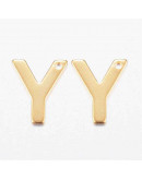 Letra "Y". Acero inoxidable. Color dorado. 11x0,8 milímetros. 1 mm perforación. 1 unidad. Letra "Y". Acero inoxidable. Color dorado. 11x0,8 milímetros. 1 mm perforación. 1 unidad.