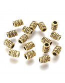 Tubo (3). Aleación de cobre. Color oro antiguo. 7x5 milímetros. 2,7 mm perforación. 20 unidades.