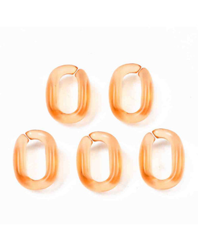 Eslabones de cadena. Ovalado (6). Color Coral Cristal.15,5X11X6 mm. 50 unidades (aprox.)