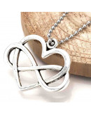 Infinito+Corazón. Aleación de cobre. Color plata antigua. 22x27x2 mm. 1,5 mm perforación. 5 uds.